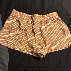 a new day High Waist Zebra Print Shorts - Brown and White